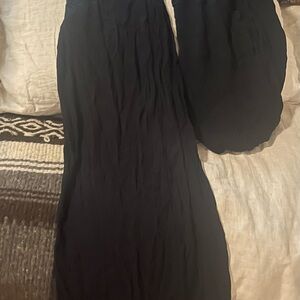 2 pairs black rayon pants